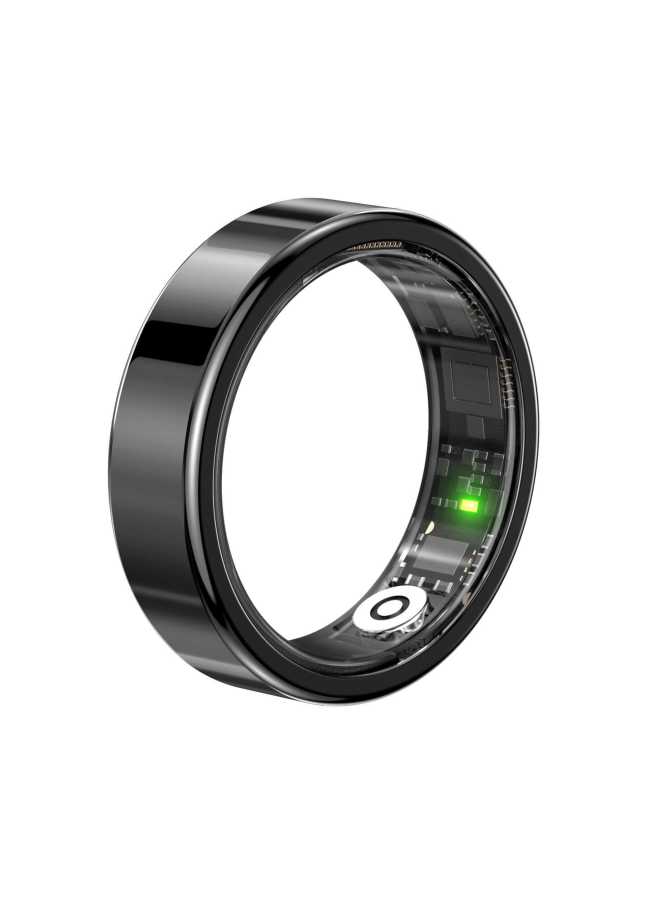 RS09 Smart Ring Bracelet Multifunctional Technology For Men And Women Waterproof Sleep Monitoring Heart Rate Gesture Photo Brush Shake-Color:Bright Black No. 8 (inner Diameter 18.2mm) - Image 1