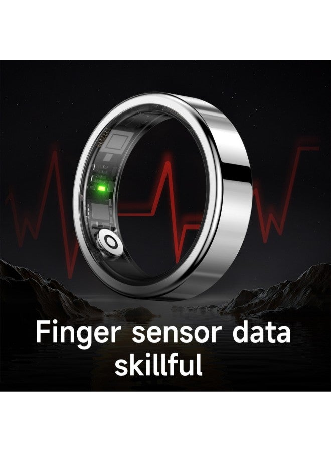 RS09 Smart Ring Bracelet Multifunctional Technology For Men And Women Waterproof Sleep Monitoring Heart Rate Gesture Photo Brush Shake-Color:Bright Black No. 8 (inner Diameter 18.2mm) - Image 2