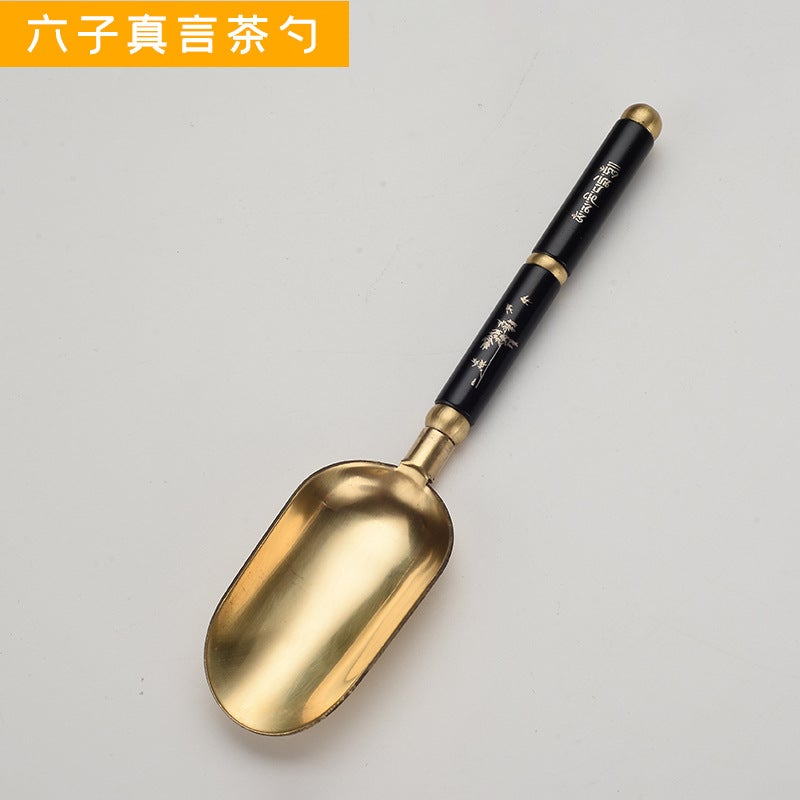 Factory Stainless Steel Tea Ceremony Six Gentlemen Kung Fu Tea Set Suit Copper Tea Spoon Tea Clip Tea Ceremony Accessories - Image 1