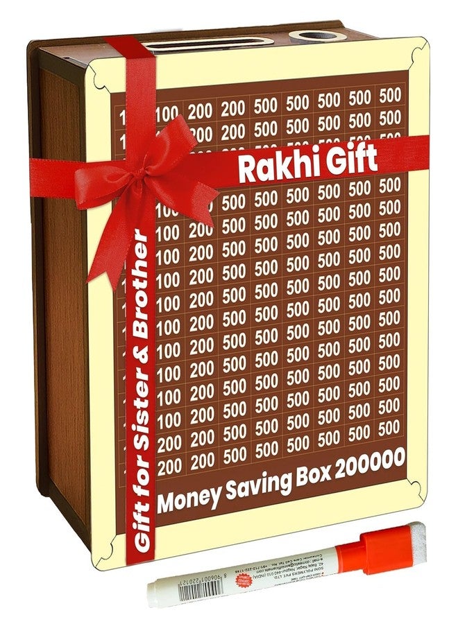 Bonsenkitchen Money Saving Box for Kids and Adults | Wooden Money Bank with Lock | 1 Lakh Saving Box with Numbers | Undiyal Hundi Pig Bank (Medium 100,0000) - Image 5