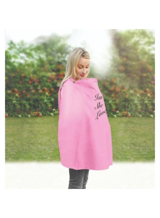 Mamas Gift Isn’t She Lovely Nursing Cover, 360° Privacy, Open Neckline for Eye Contact, Adjustable Neck Strap, Soft Cotton, Double-Layer, Multi-Use Breastfeeding Cover