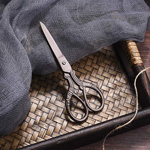HITOPTY 5inch Vintage Style Scissors Titanium Plating Stainless Steel Antique Shears for Craft Embroidery Crochet Needle Point Knitting Project - Image 2