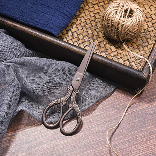 HITOPTY 5inch Vintage Style Scissors Titanium Plating Stainless Steel Antique Shears for Craft Embroidery Crochet Needle Point Knitting Project - Image 3