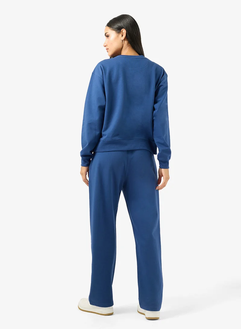 Ginger Oversize Varsity Fleece Sweatshirt & Sweatpant Set