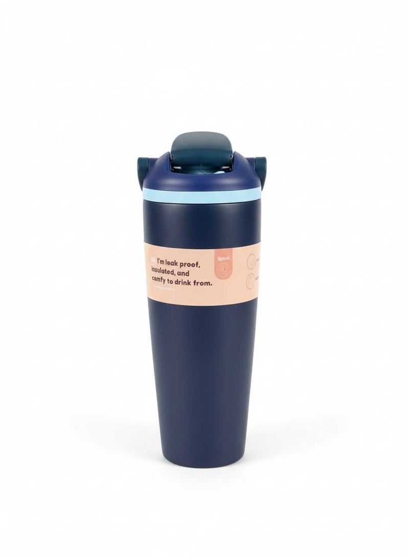 Luxury Stainless Steel Tumbler | Double-Wall Leak-Proof Travel Mug with Handle & Straw for Hot & Cold Drinks - Image 1