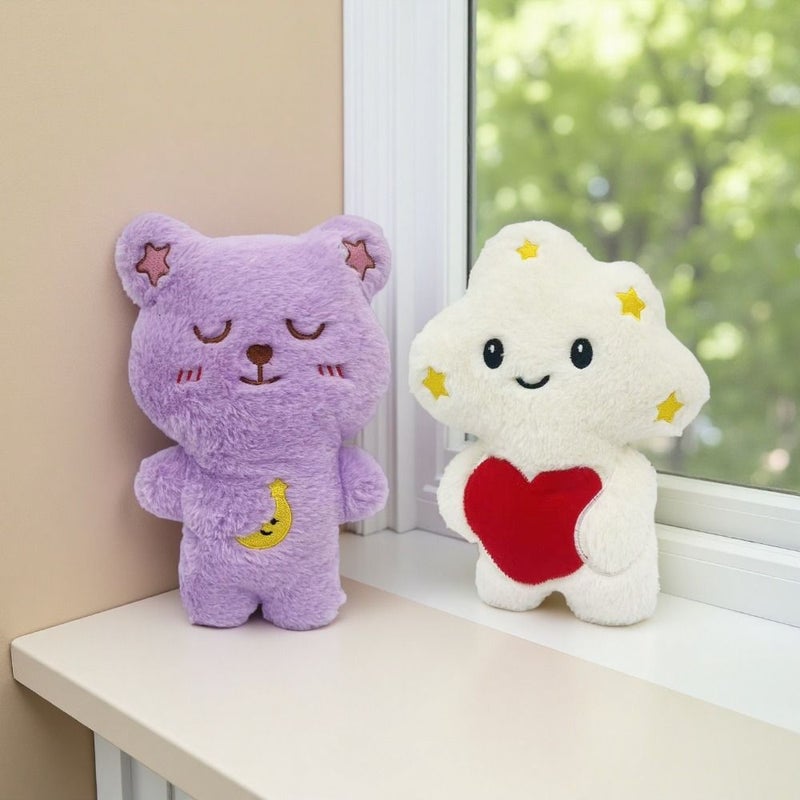 White Cute Moon Bear Plush Toy Doll Heart Pillow Gift for Girls - Image 3