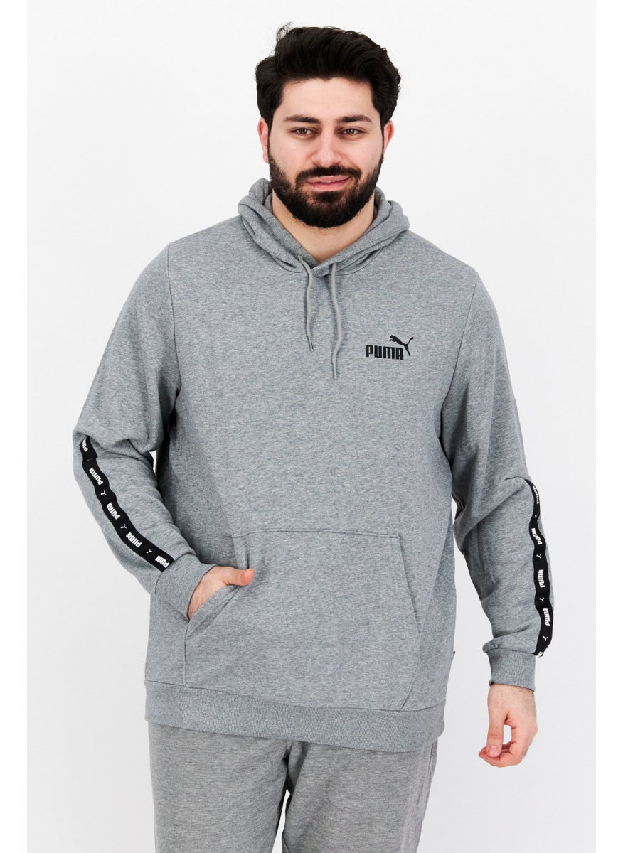 PUMA Men Sport Fit Long Sleeve Training Hooded Sweatshirt, Grey  - Image 1