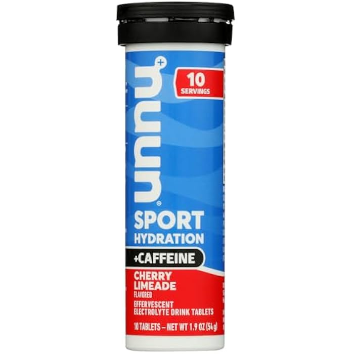 Nuun Sport + Caffeine: Electrolyte Drink Tablets, Cherry Limeade, 1 Tube (10 Servings) - Image 1
