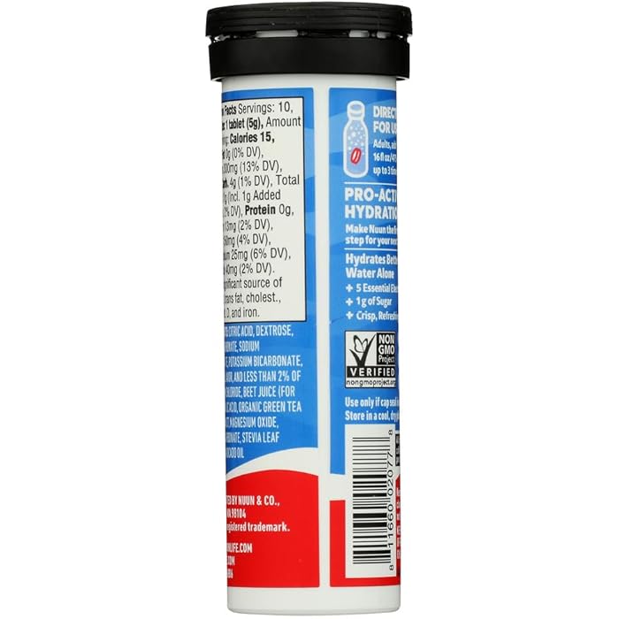 Nuun Sport + Caffeine: Electrolyte Drink Tablets, Cherry Limeade, 1 Tube (10 Servings) - Image 3