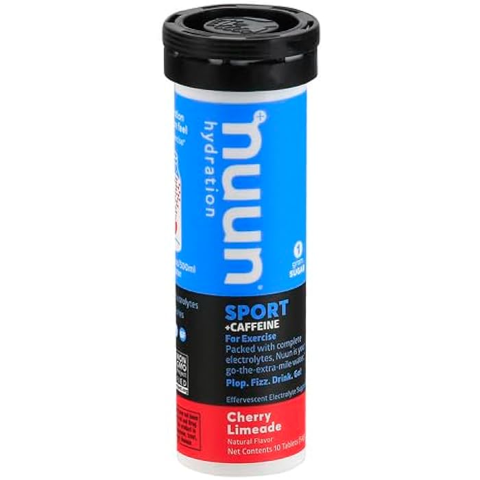 Nuun Sport + Caffeine: Electrolyte Drink Tablets, Cherry Limeade, 1 Tube (10 Servings) - Image 2