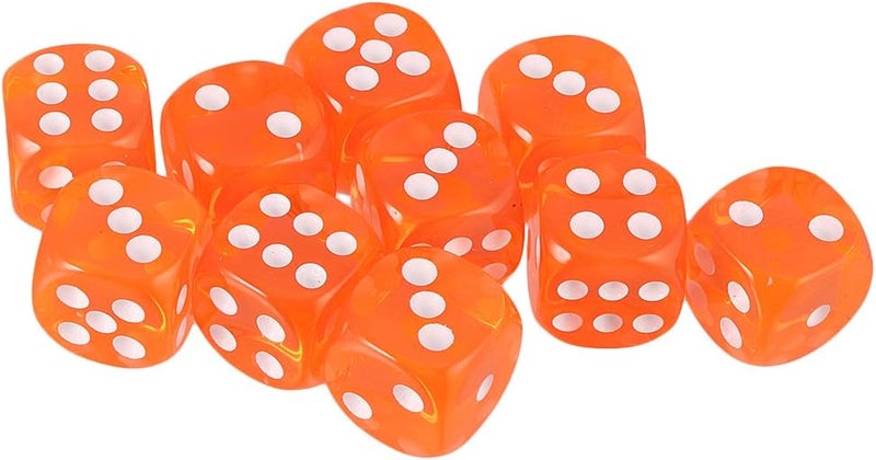 كلاراكو مجموعة من 10 قطع من النرد سداسي الأوجه للعب الأدوار D&D RPG - برتقالي - Image 2