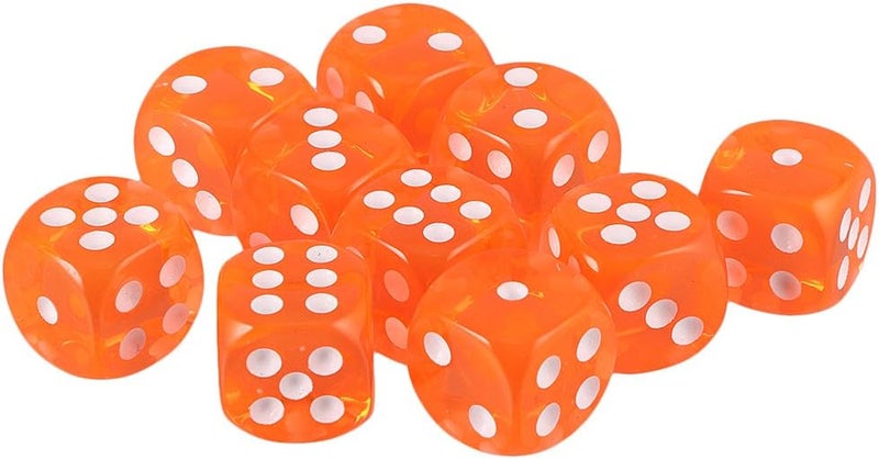 كلاراكو مجموعة من 10 قطع من النرد سداسي الأوجه للعب الأدوار D&D RPG - برتقالي - Image 4