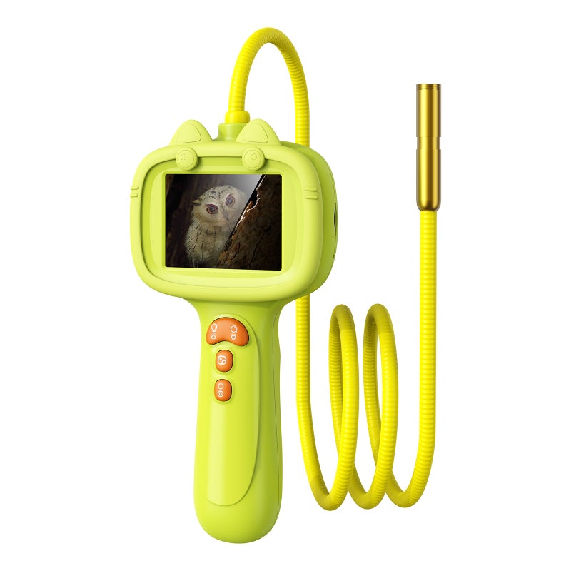 Kids Educational Toy: Yellow 1080P Camera With 2.6ft Flexible Snake Tube - IP67 Waterproof Design With 8 Bright LEDs STEM Learning Tool for Young Explorers Outdoor Adventure - Image 1