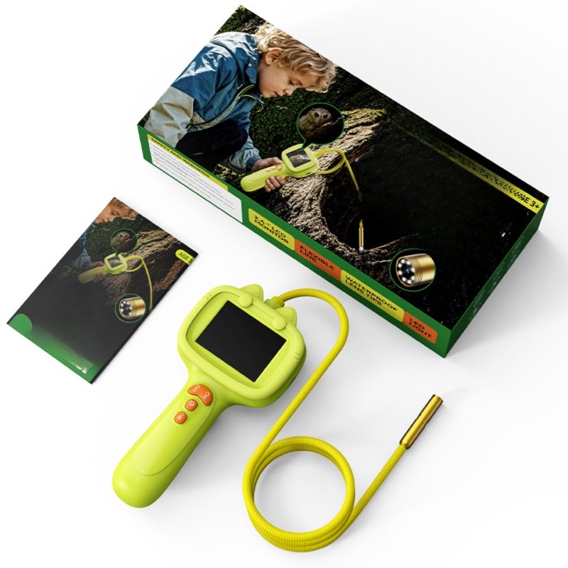 Kids Educational Toy: Yellow 1080P Camera With 2.6ft Flexible Snake Tube - IP67 Waterproof Design With 8 Bright LEDs STEM Learning Tool for Young Explorers Outdoor Adventure - Image 5