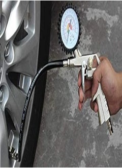 Generic Tyre Pressure Gauge,Tire Pressure Gauge Gun,Air Tire Inflator Dial Gauge With Flexible Hose For Cars&Motorbike  - Image 1
