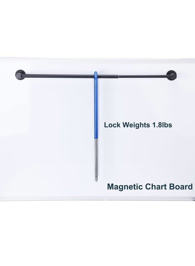 JAZBREY Adjustable Magnetic Towel Bar Holder for Refrigerator, Magnet Classroom Flip Calendar Chart Rod for Whiteboard, Fridge Top Guard Rack Stop Items from Falling, 18-31.5 inches, Black - Image 4