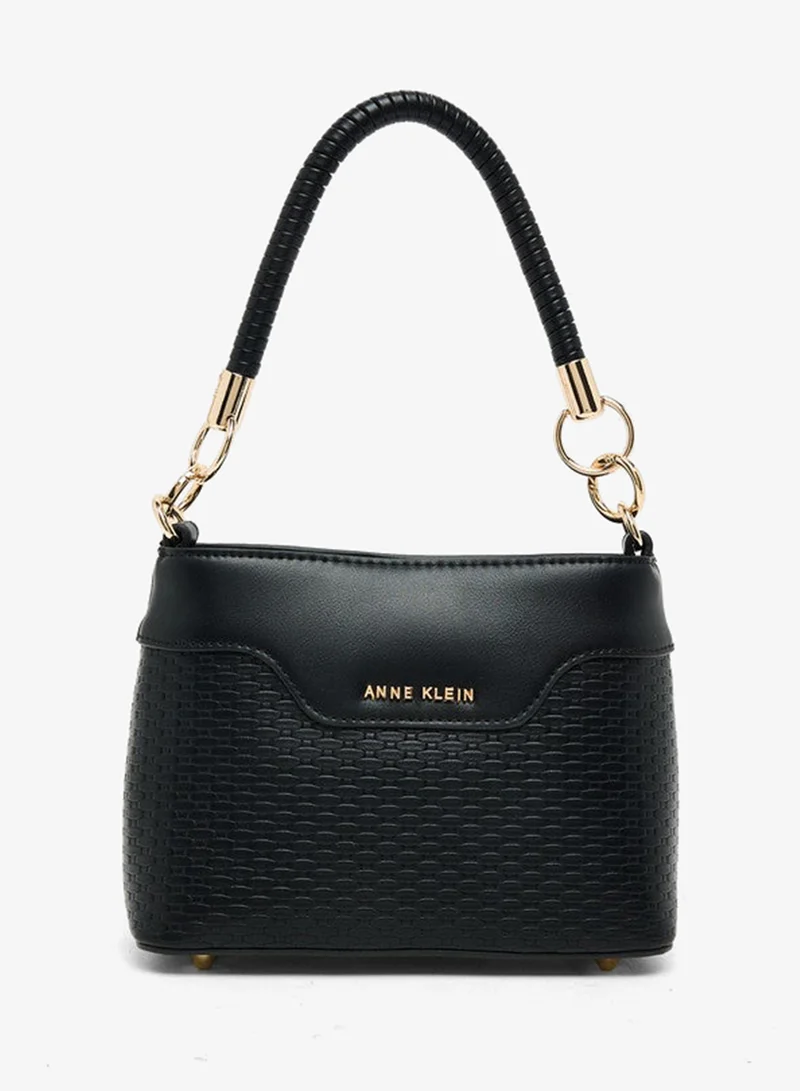 ANNE KLEIN Anne Klein Women’s Black PU Top Handle Satchel Bag