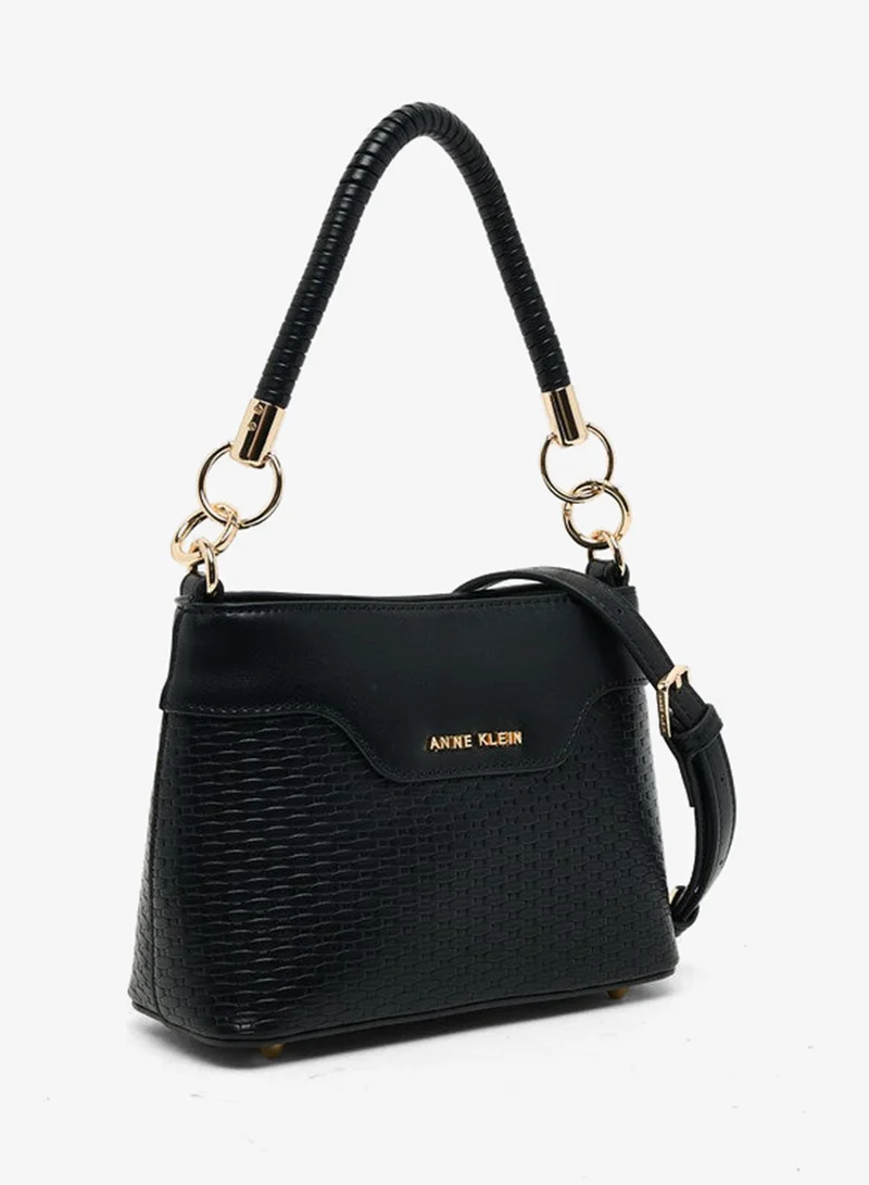 ANNE KLEIN Anne Klein Women’s Black PU Top Handle Satchel Bag
