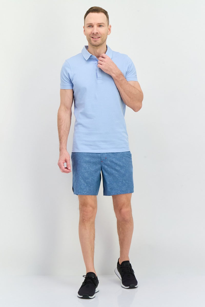 Avalanche Men Textured Basic Shorts, Blue - Image 4