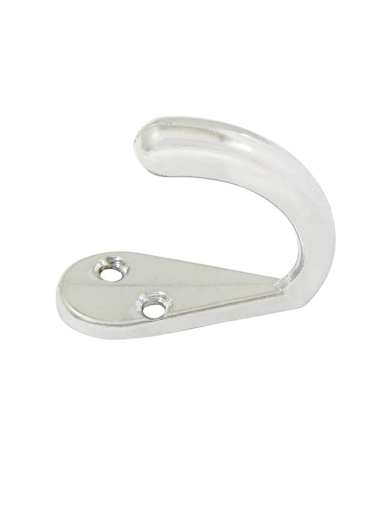 Metal Single Coat Hook Wall Hanger - Chrome Plated, Silver - Image 2