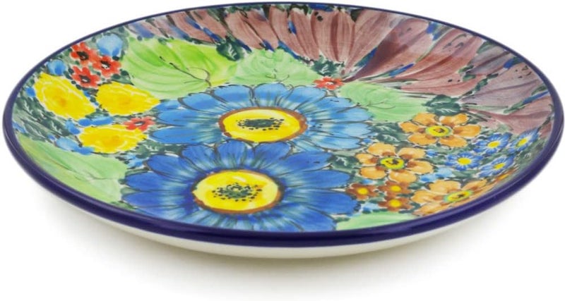 Polmedia Polish Pottery Polish Pottery Dessert Plate made by Ceramika Artystyczna L62 Magnificent Garden Theme Signature UNIKAT  Certificate of Authenticity  - Image 2