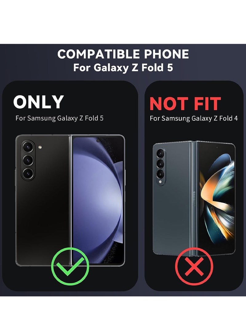 CATANES Fold Case series Phone Case Shockproof Hybrid Slim Cover for Samsung Galaxy Z Fold 5 Black - Image 4