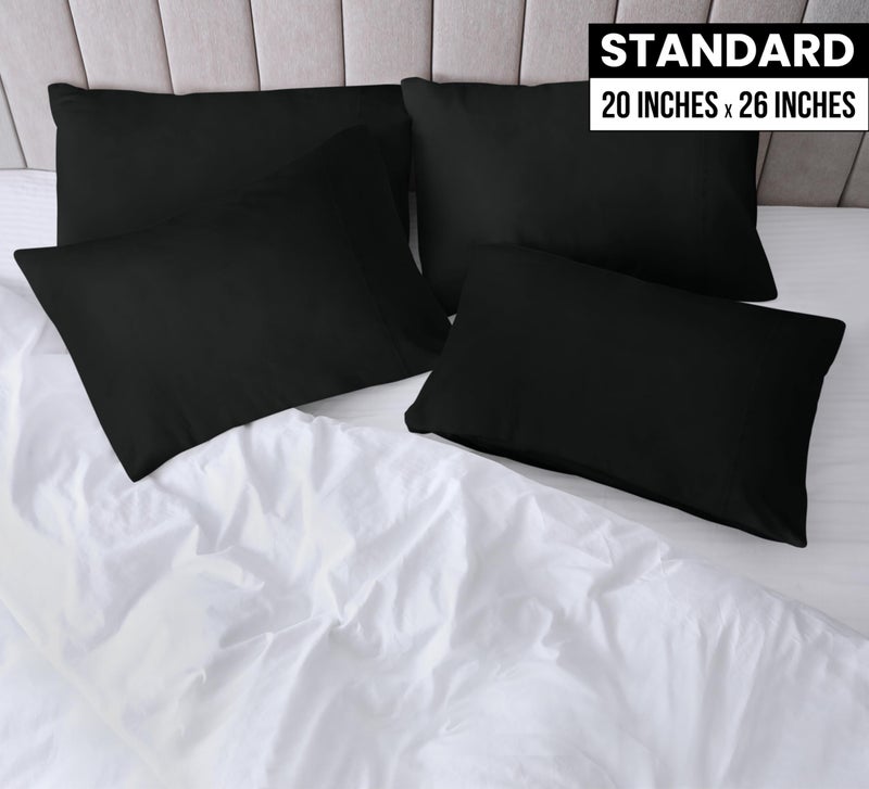 Utopia Bedding Standard Pillow Cases - 4 Pack - Envelope Closure - Soft Brushed Microfiber Fabric - Shrinkage and Fade Resistant Pillow Covers Standard Size 20 X 26 Inches (Standard, Black) - Image 2