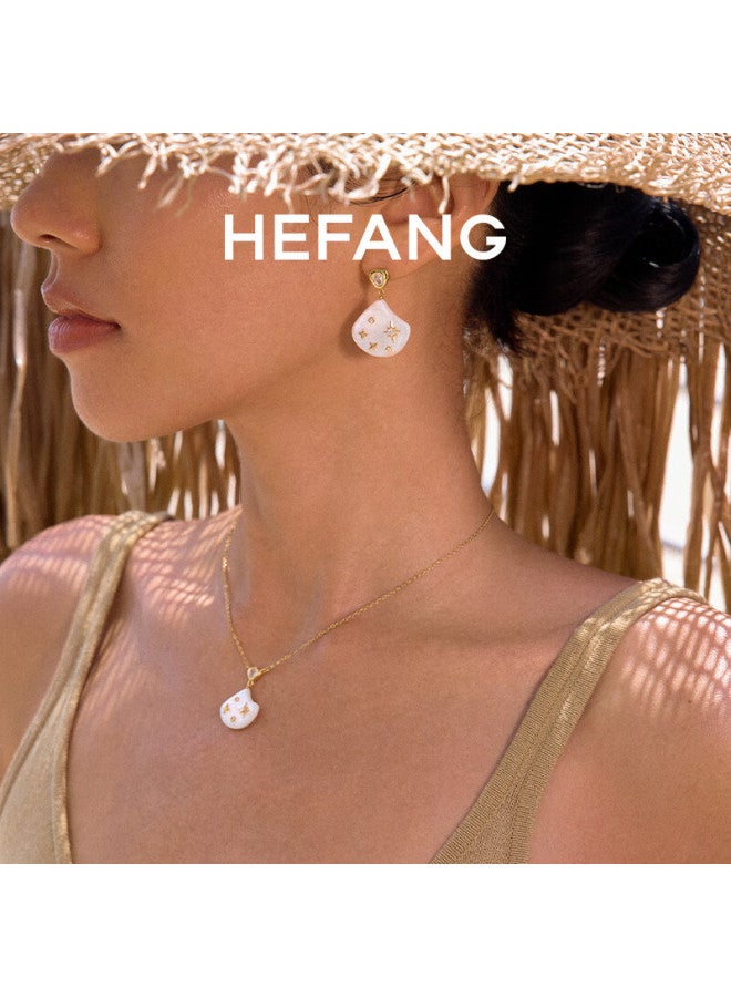 Hefang elry, Mother-of Starlight Collarbone Chain Necklace For Women, Silver Luxury High-end Birthday New Year Gift For Girlfriend