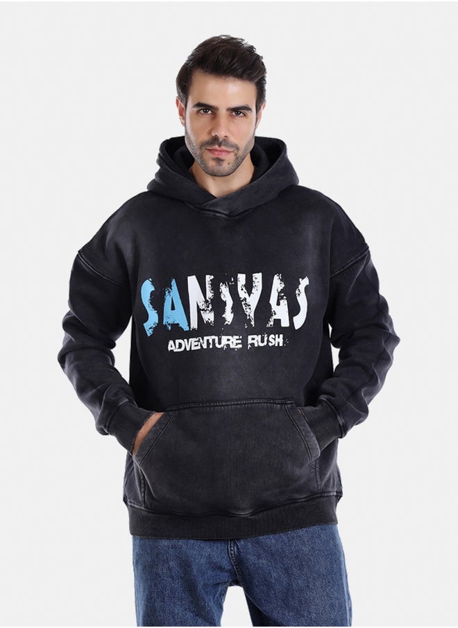 WHITE RABBIT - Midnight Printed Hoodie - Image 1