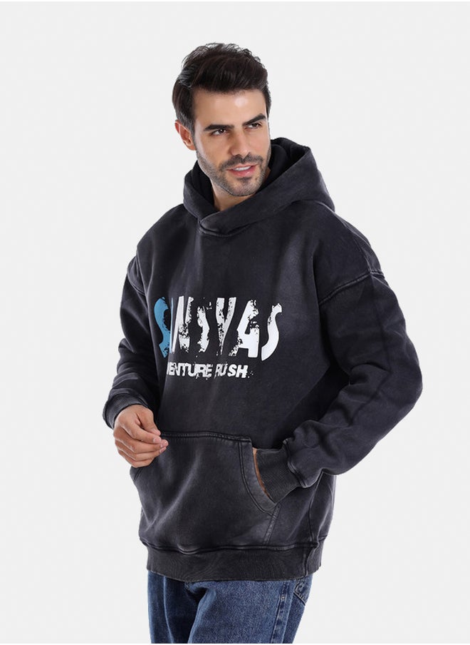 WHITE RABBIT - Midnight Printed Hoodie - Image 1