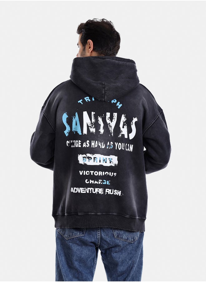 WHITE RABBIT - Midnight Printed Hoodie - Image 1