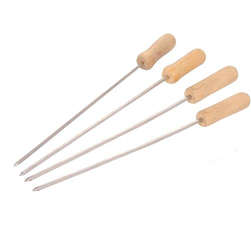 HOTBERG HOTBERG Yellow Hut Shape Barbeque Grill Charcoal Barbeque with 6 Skewers with Wooden Handle Charcoal Grill Yellow Charcoal Grill with Tong Hand Gloves - Image 4