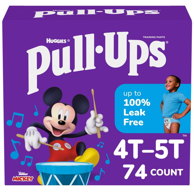 Pull-Ups Boys' Potty Training Pants, Size 4T-5T Training Underwear (38-50 lbs), 74 Count - Image 1
