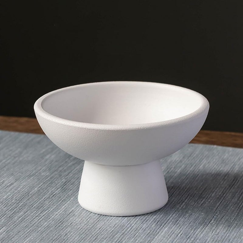 Ceramic White Dining Tables Fruit Bowls Home Living Room - Image 1
