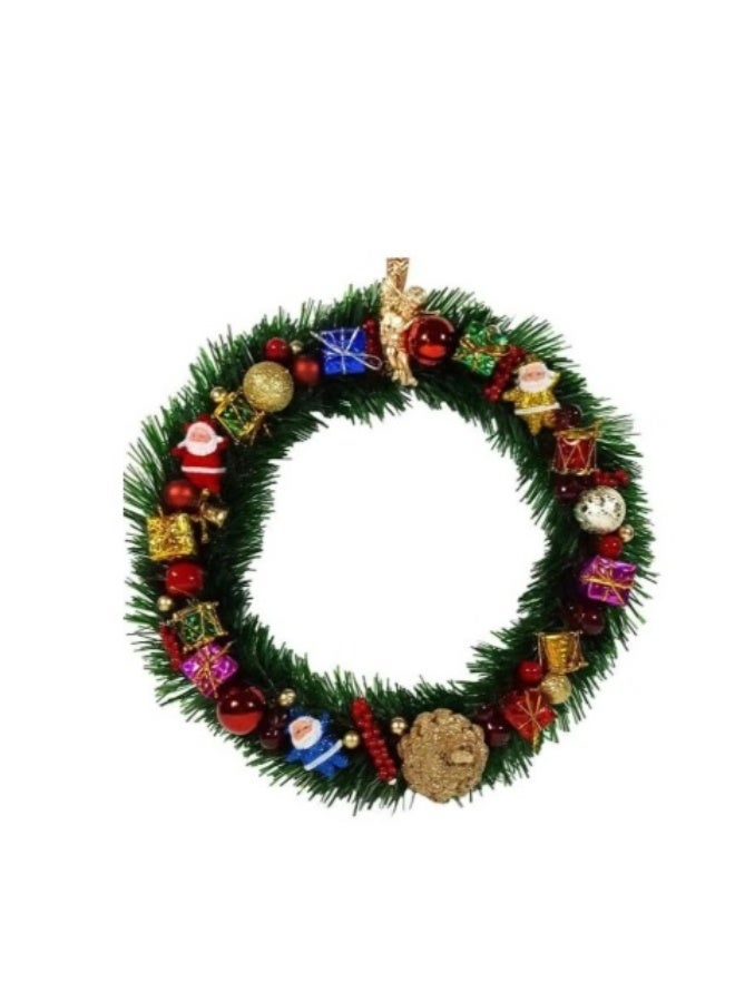 Christmas Wreath with Bells and Favors for Front Door, Christmas Party Decorations 60cm