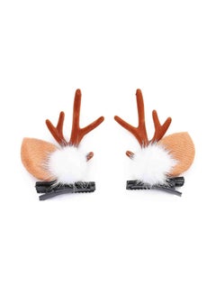 Soochat Christmas Hair Clips Reindeer Ears Hair Clips Deer Ears Hair Clips for Xmas Party Cosplay Hair Accessories