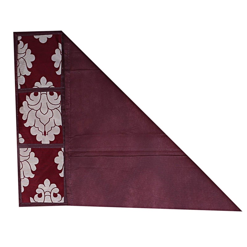 Kuber Industries Kuber Industries Flower Design PVC 1 Piece Fridge Top Cover and 2 Piece Handle Cover Maroon CTKTC33666  - Image 4