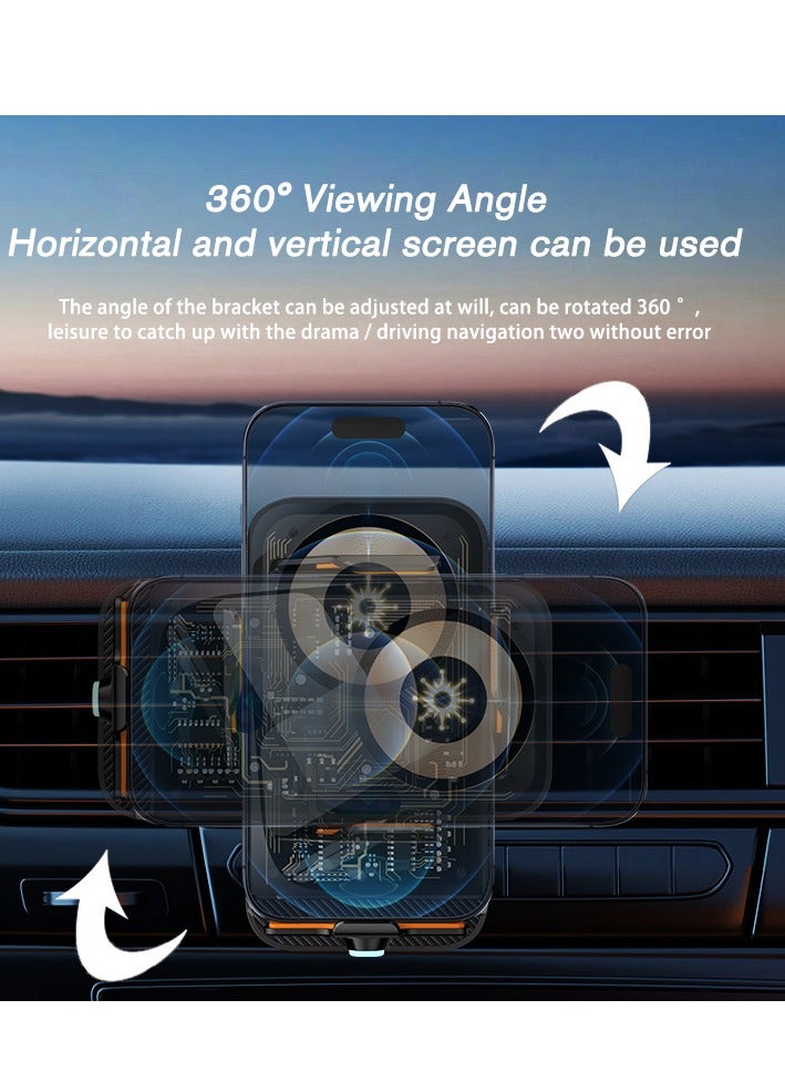 C11 Wireless charger phone stand car bracket mobile phone wireless charger infrared induction opening and closing navigation punk style transparent mobile phone bracket - Image 5