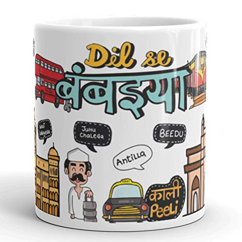 Oye Happy - Dil se Bambaiyya - Mumbai Coffee City Premium Mug - Best Gift for Mumbaiites (Ceramic) (Microwavable) (330 ml) - Image 3