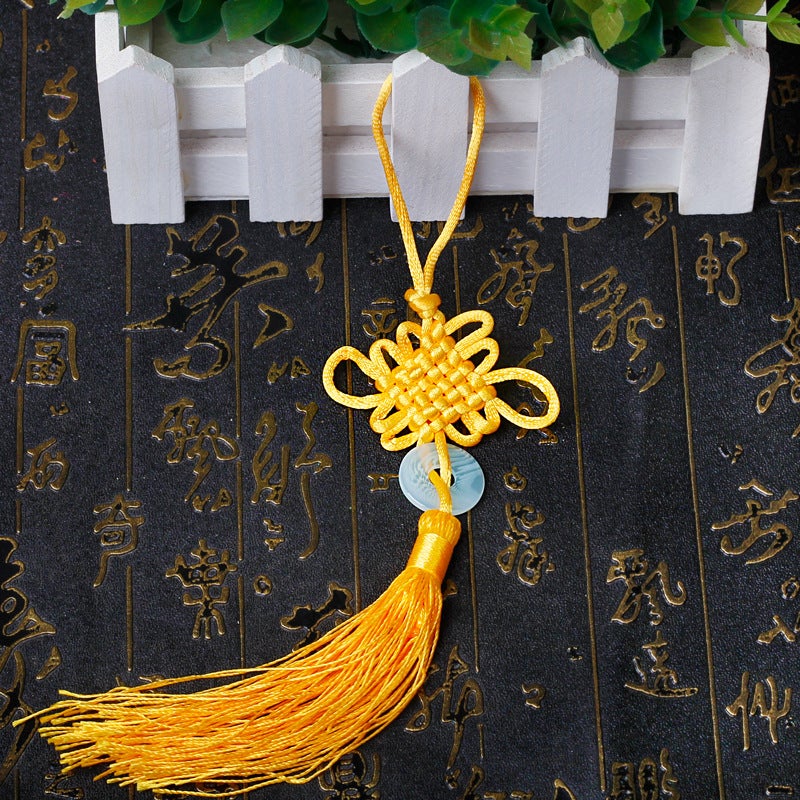 Chinese Knot Small Tassel Pendant Red Mini Chinese Bow Lanyard Tassel Safe Six-Plate Small Chinese Knot - Image 1