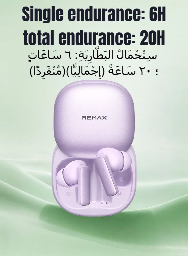 ريماكس سماعات أذن لاسلكية حقيقية TWS-18 مانعة للضوضاء، سماعات ستيريو للموسيقى والمكالمات، بلوتوث 6.0، تقنية إلغاء الضوضاء النشطة والمعززة، مريحة للارتداء، عمر بطارية يصل إلى 20 ساعة، شحن سريع، صغيرة الحجم وسهلة الحمل. (أخضر) - Image 5