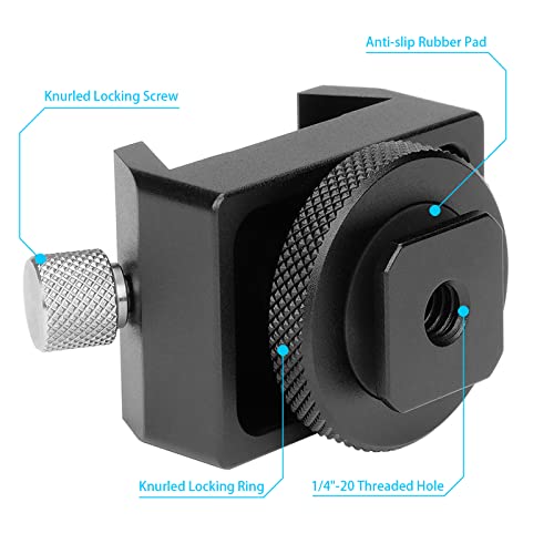 YUEOCT Metal Telescope Finderscope Mount Adapter Finder Scope Base Dovetail Bracket with 1/4" Threaded Hole for Video DSLR Mirrorless Camera Flash Hotshoe Coldshoe Hot Cold Shoe Sky Astrophotography - Image 4