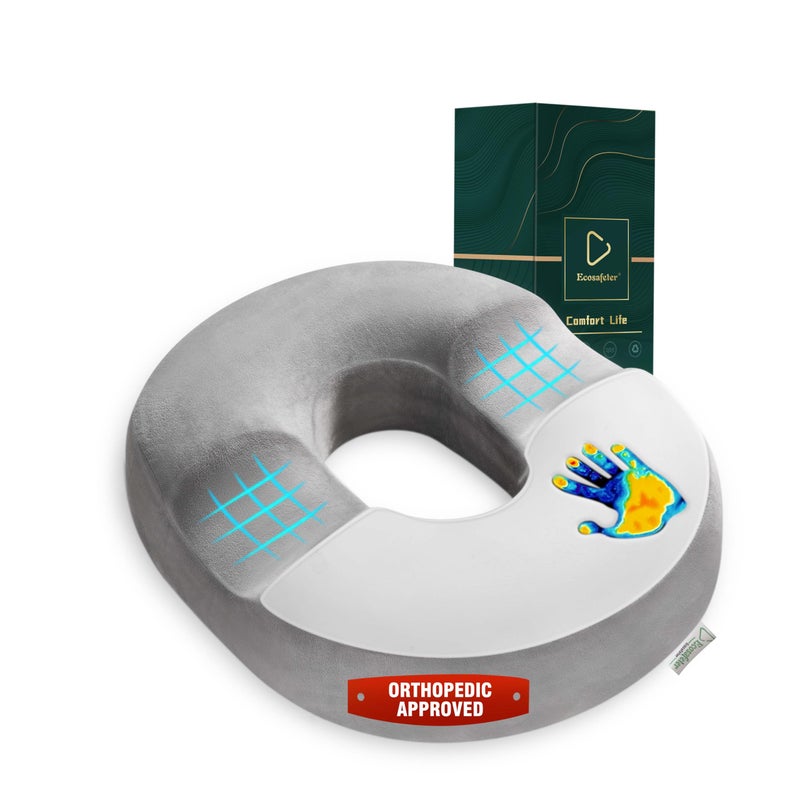Ecosafeter Donut Cushion Memory Foam Hemorrhoids Cushion For Postpartum  Coccyx  Tailbone Pain Pressure Relief For Office ChairWheelchairOfficeCar Seat