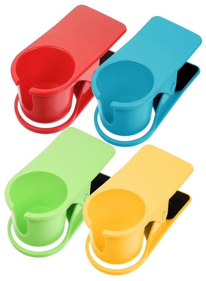 mekueeex 4Pcs Drinking Cup Holder Clip, Desk Adirondack Chair with Cup Clip Holder for Water Drink Beverage Soda Coffee Mug - Image 1