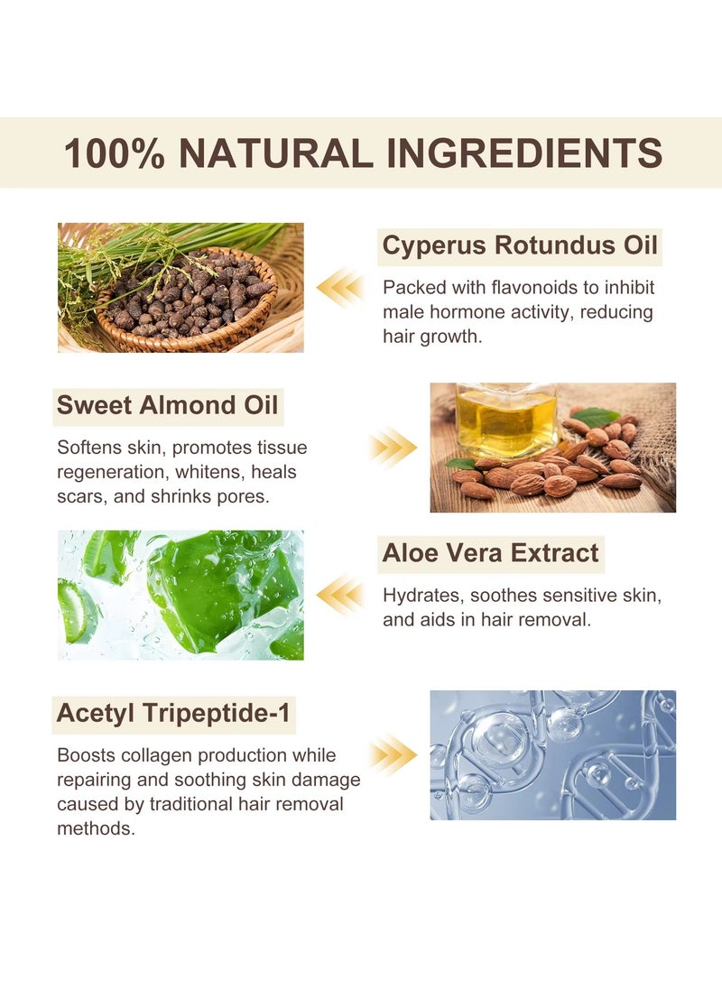 ATOANY Cyperus Rotundus Oil 60ml 100% Natural for Reducing Body Hair Growth Cyperus Rotundus Oil for Hair Removal Hair Growth Inhibitor Smooth Skin Moisturizing and Soothing All Skin Types  - Image 3