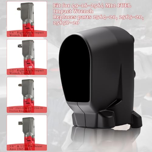 gtpartes Right Angle Impact Wrench Protective Rubber Boot 49-16-2564 Compatible with M12 FUEL Only Replacement Parts 2564-20, 2565-20, 2565P-20 Non-slip Tight Fit Buffer Protection Black - Image 4