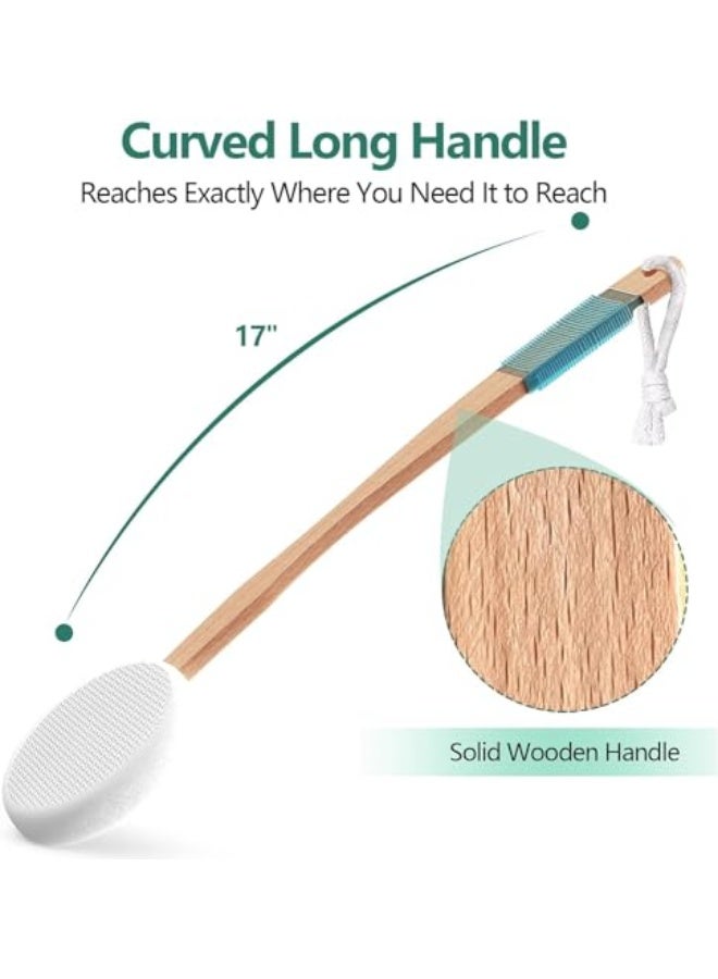YelaJoy Back Lotion Applicator with 3 Replaceable Pads, Lotion Applicator for Back Self Elderly, Women, Sunscreen Applicator for Cream with 17" Curved Handle Easy to Target Back and Feet  - Image 2