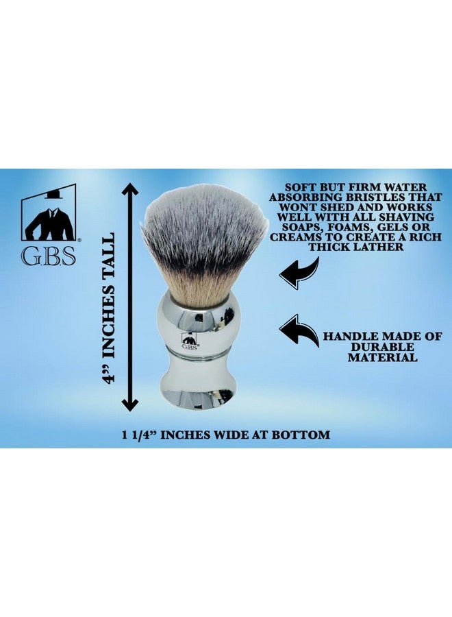 G.B.S Plastic Polished Mirror Shaving Brush For Wet Shave Using Shaving Cream & Soap- Best Shave Of Your Life For Safety Razor, Double Edge Razor, Straight Razor Or Shaving Razor  - Image 2