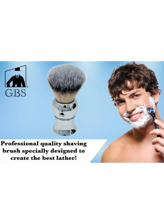 G.B.S Plastic Polished Mirror Shaving Brush For Wet Shave Using Shaving Cream & Soap- Best Shave Of Your Life For Safety Razor, Double Edge Razor, Straight Razor Or Shaving Razor  - Image 3