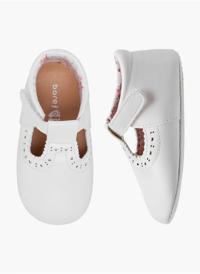 Barefeet Cutwork Detail Booties with Hook and Loop Closure